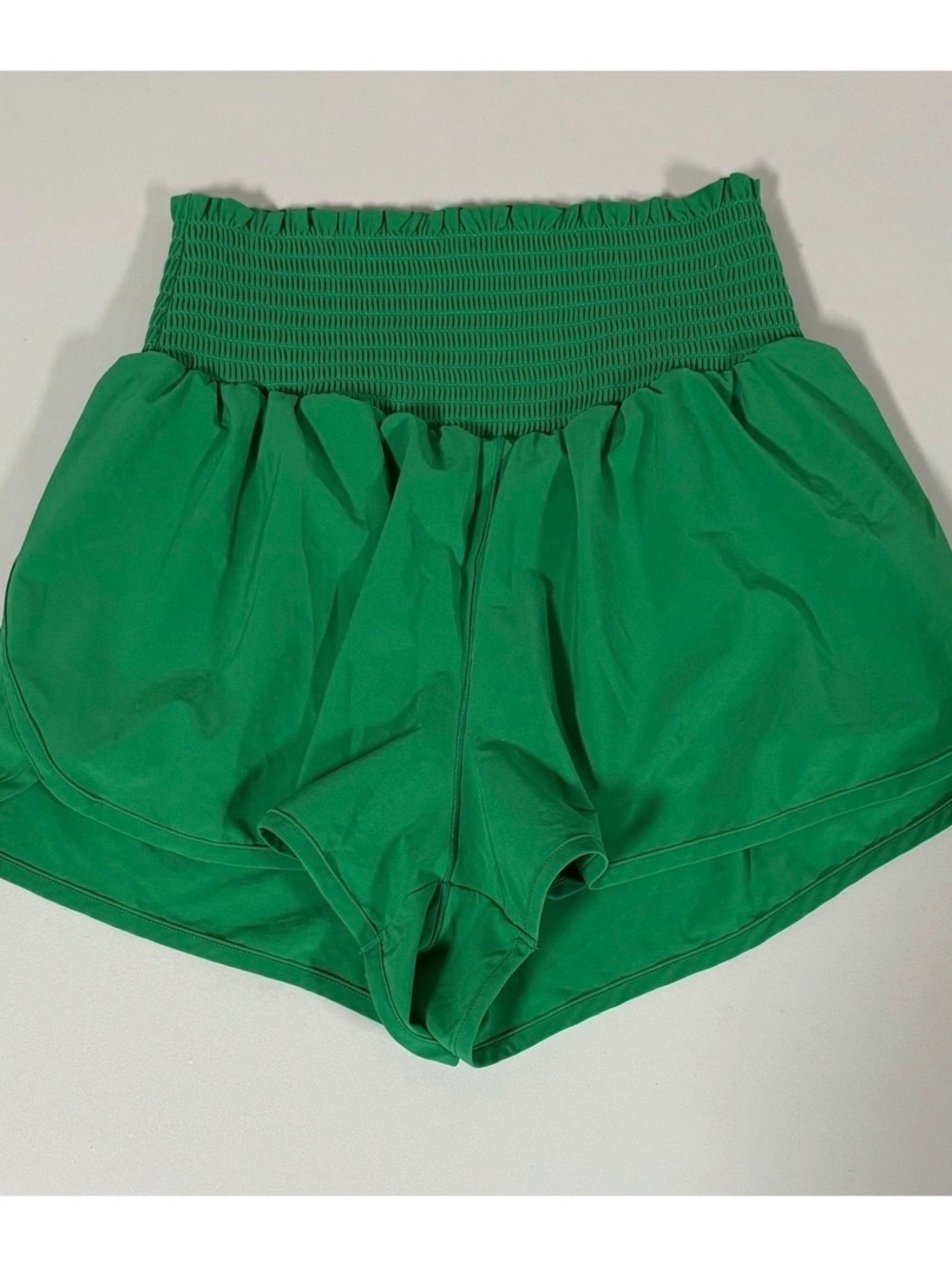 Aerie Offline Green Shirred High Rise Athletic Shorts Bottoms Size S 💚✨ #shorts